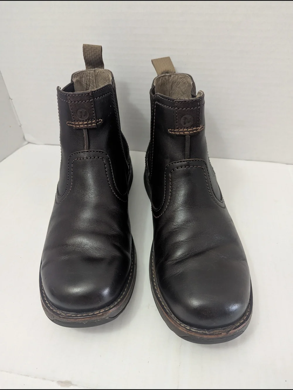 Merrell Leather Chelsea Men's Pull-On Boots in Dark Brown Size 9.5 US